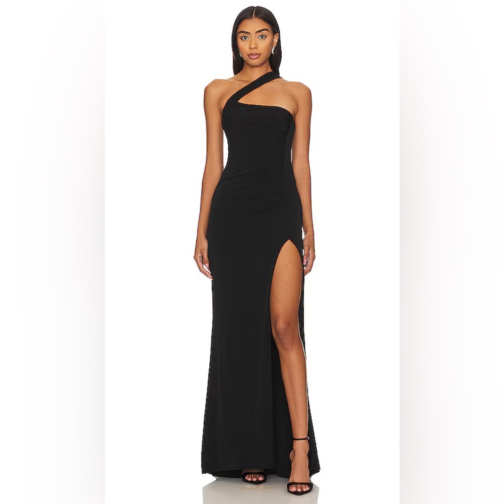 Nookie Black One-Shoulder Maxi Dress